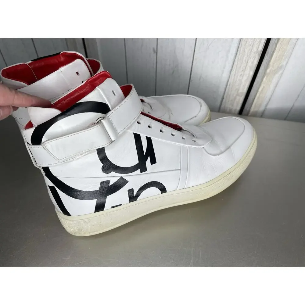Calvin Klein Sneakers Navin Nappa Logo High Top White Black Size 10.5